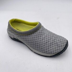 Merrell Encore Drizzle Mesh Clogs Womens 9 Grey Lime Green Slip On Mules J62028